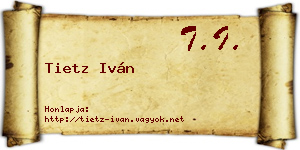 Tietz Iván névjegykártya